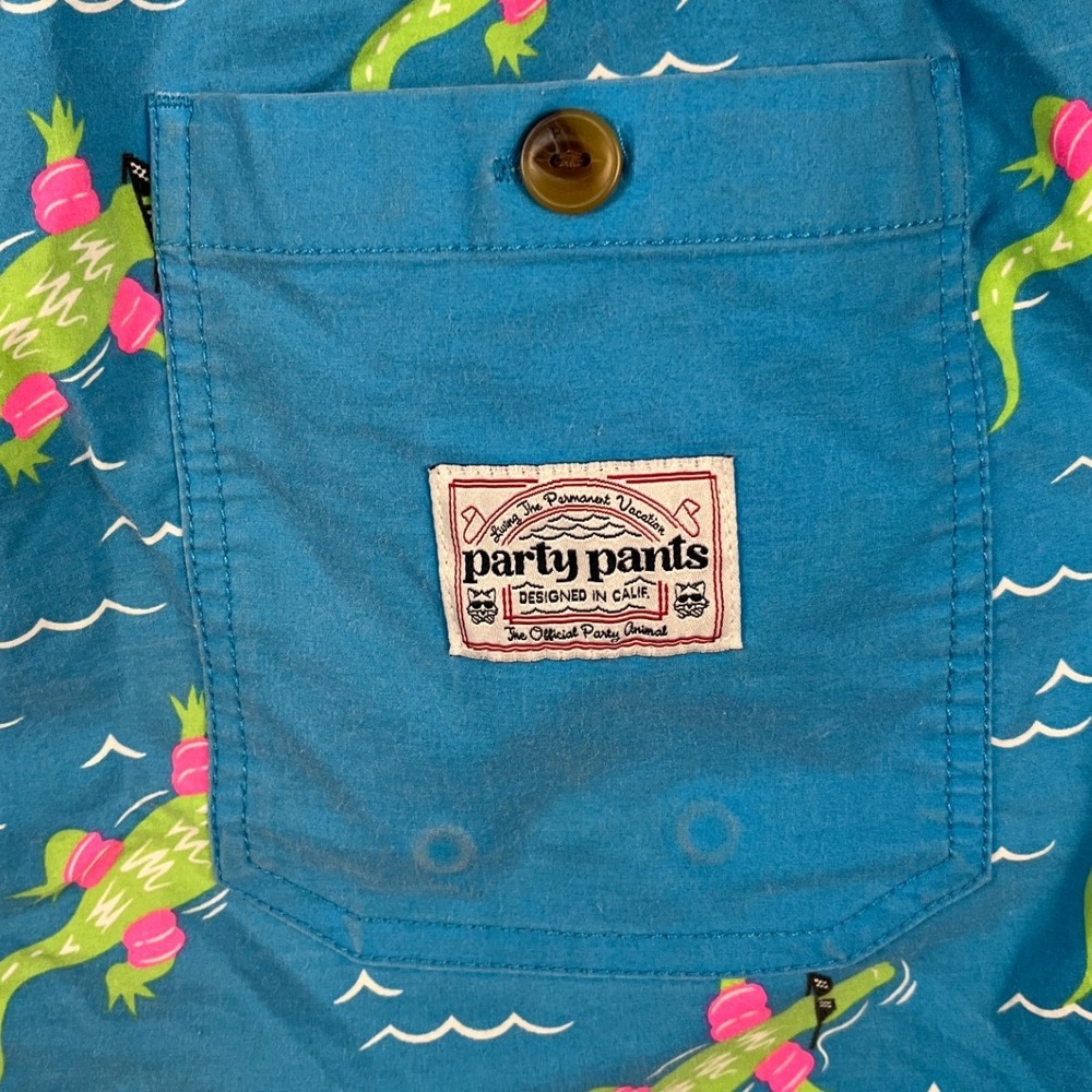 Y2K Party‎ Pants Mens Swim Trunks Alligator Print Swim Shorts Medium - Picture 5 of 6